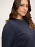 Crew-neck sweater with jewel embellishments image number 3