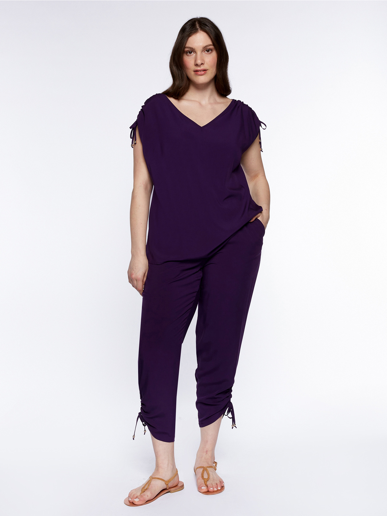 Relaxed fit viscose trousers image number 2