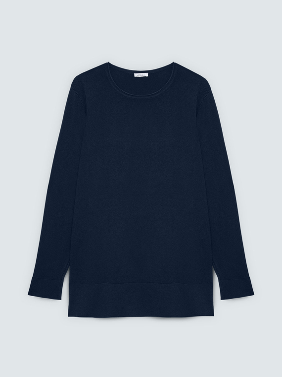 Crew neck sweater in viscose blend