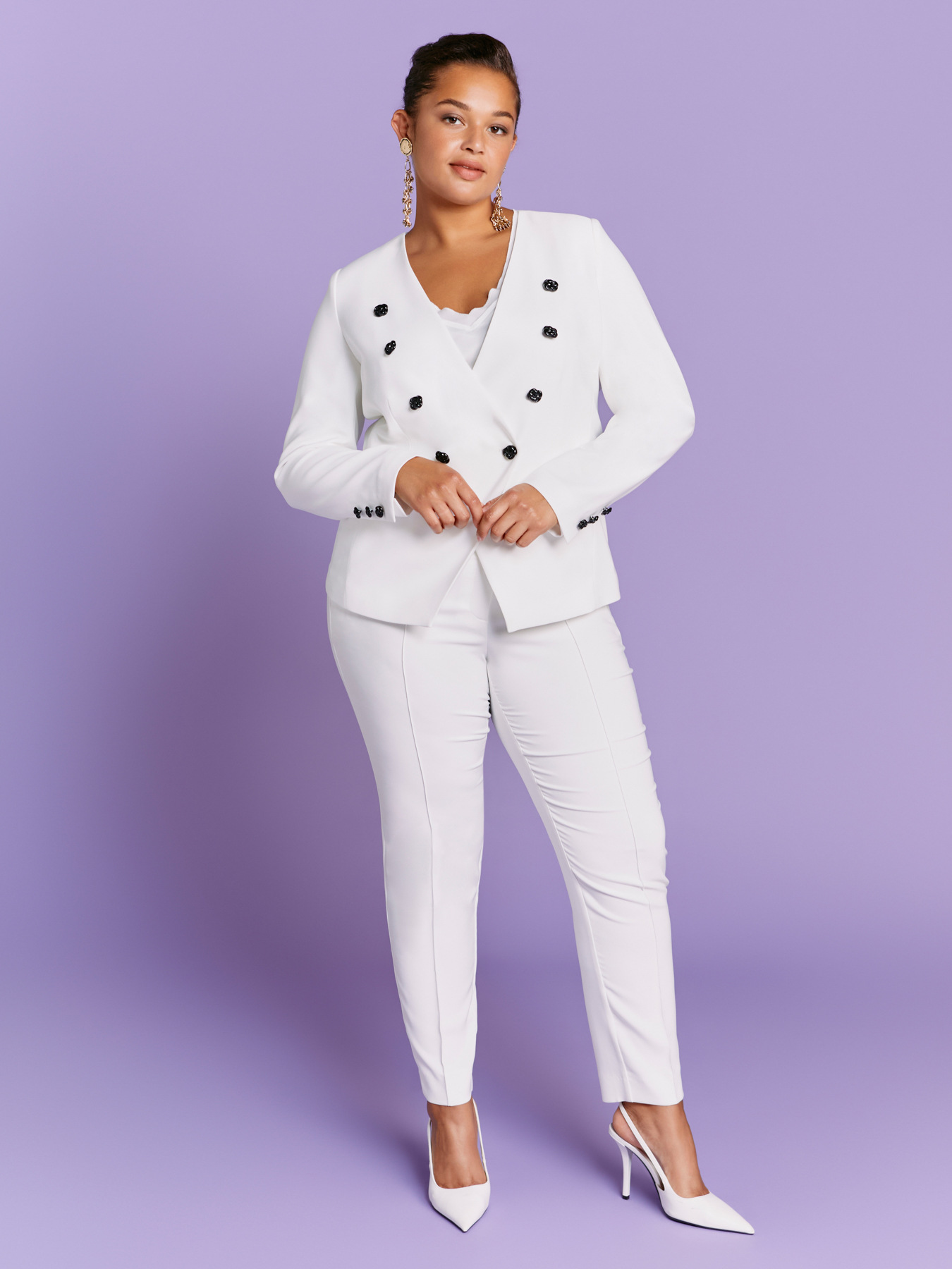 Blazer court avec boutons bijoux ultra brillants image number 0