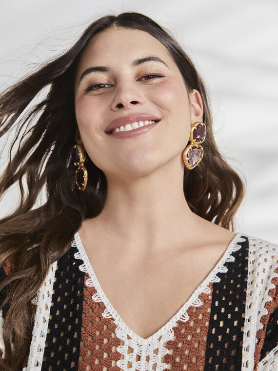 Maglia traforata a righe