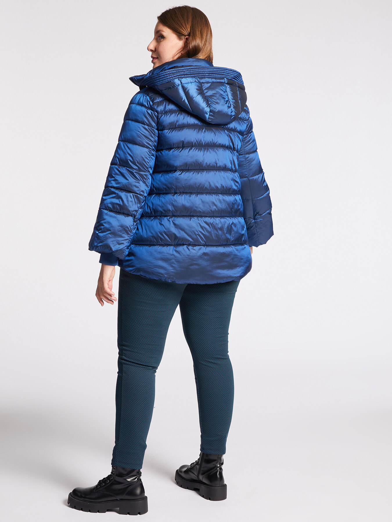 Piumino con cappuccio in nylon cangiante image number 1