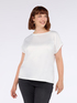 Two-material T-shirt with round neckline image number 0