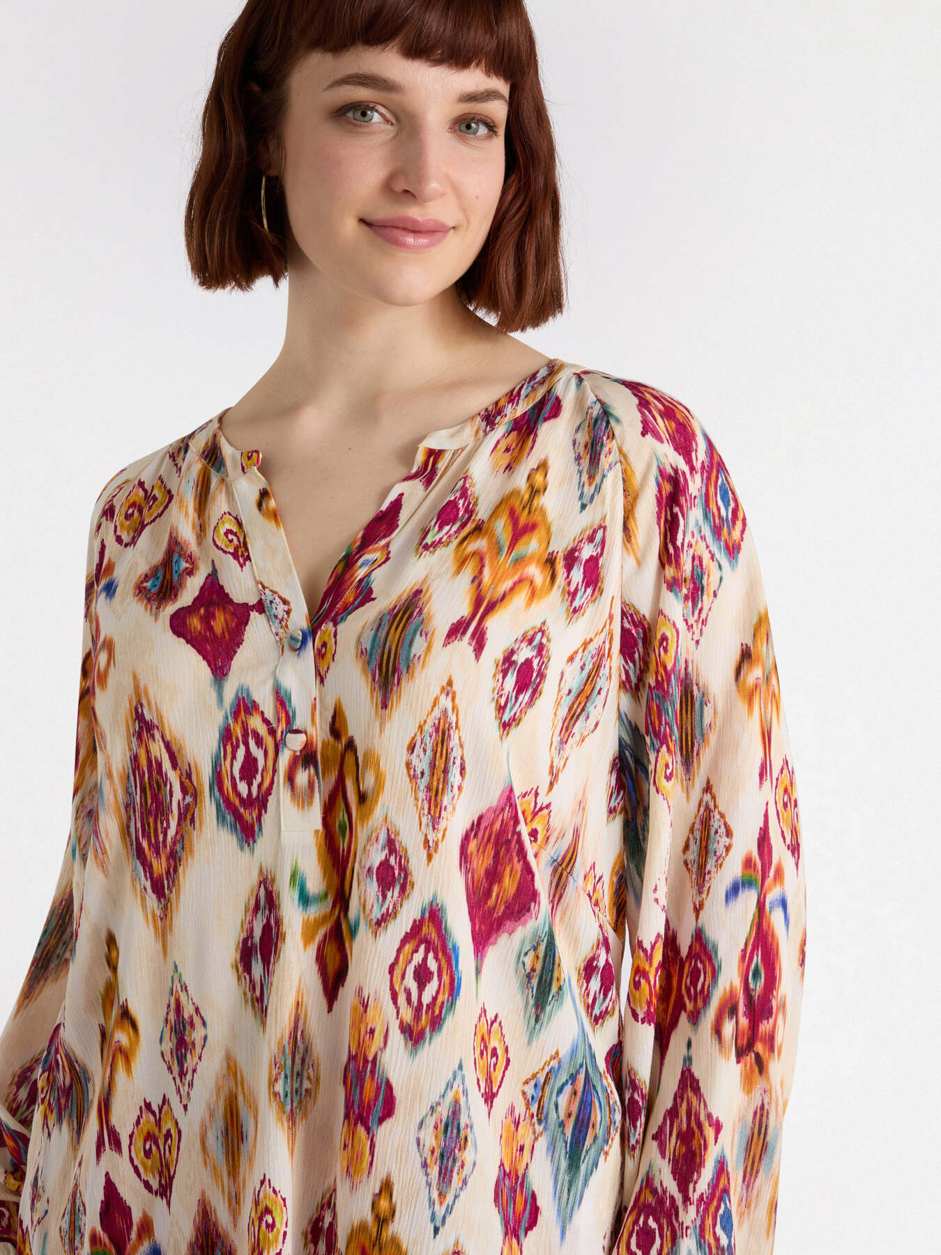 Blusa dalla stampa ikat image number 3
