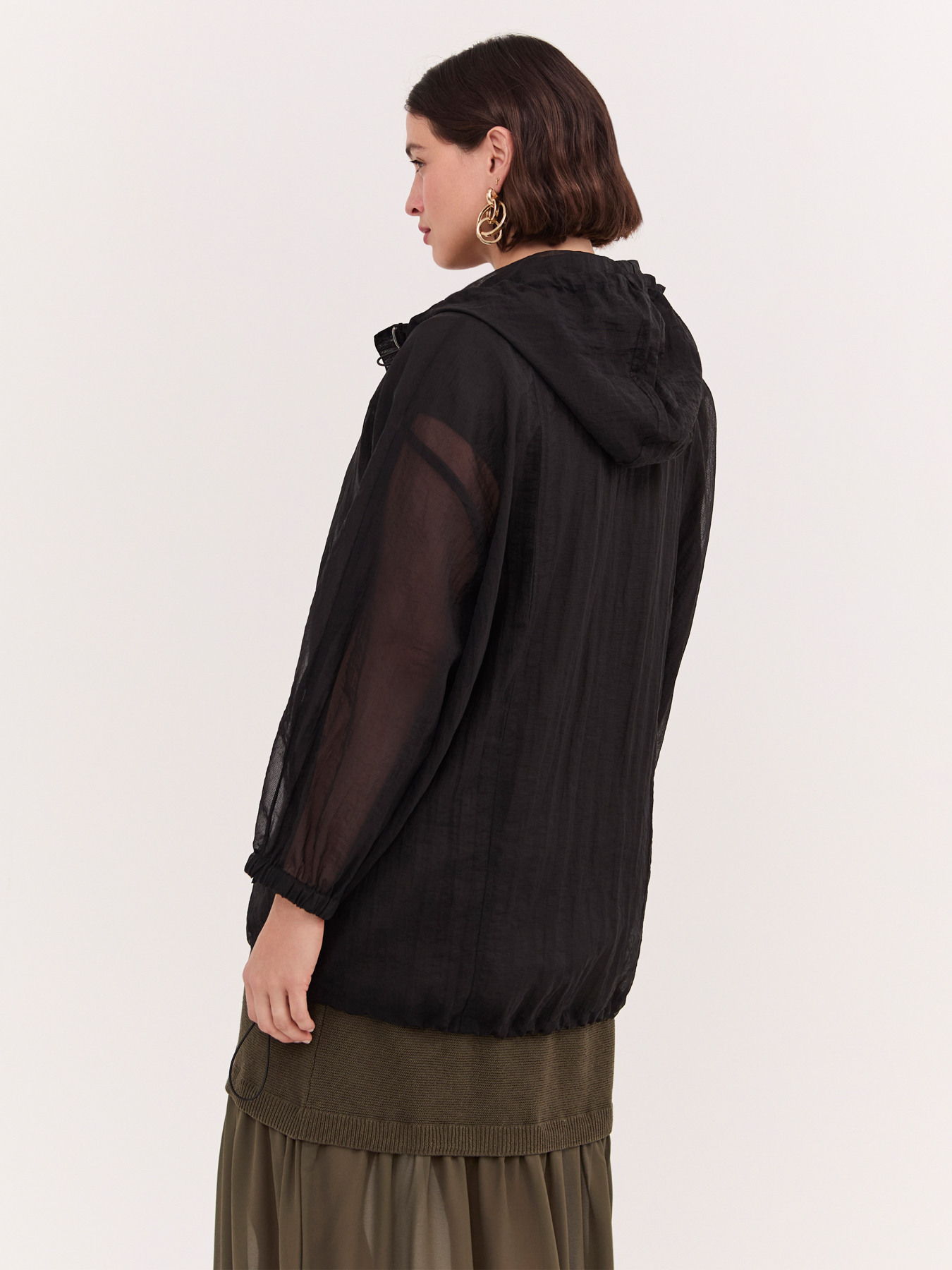 Parka in voile with hood image number 1