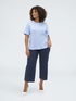 Round neck shirt in linen and viscose blend image number 0