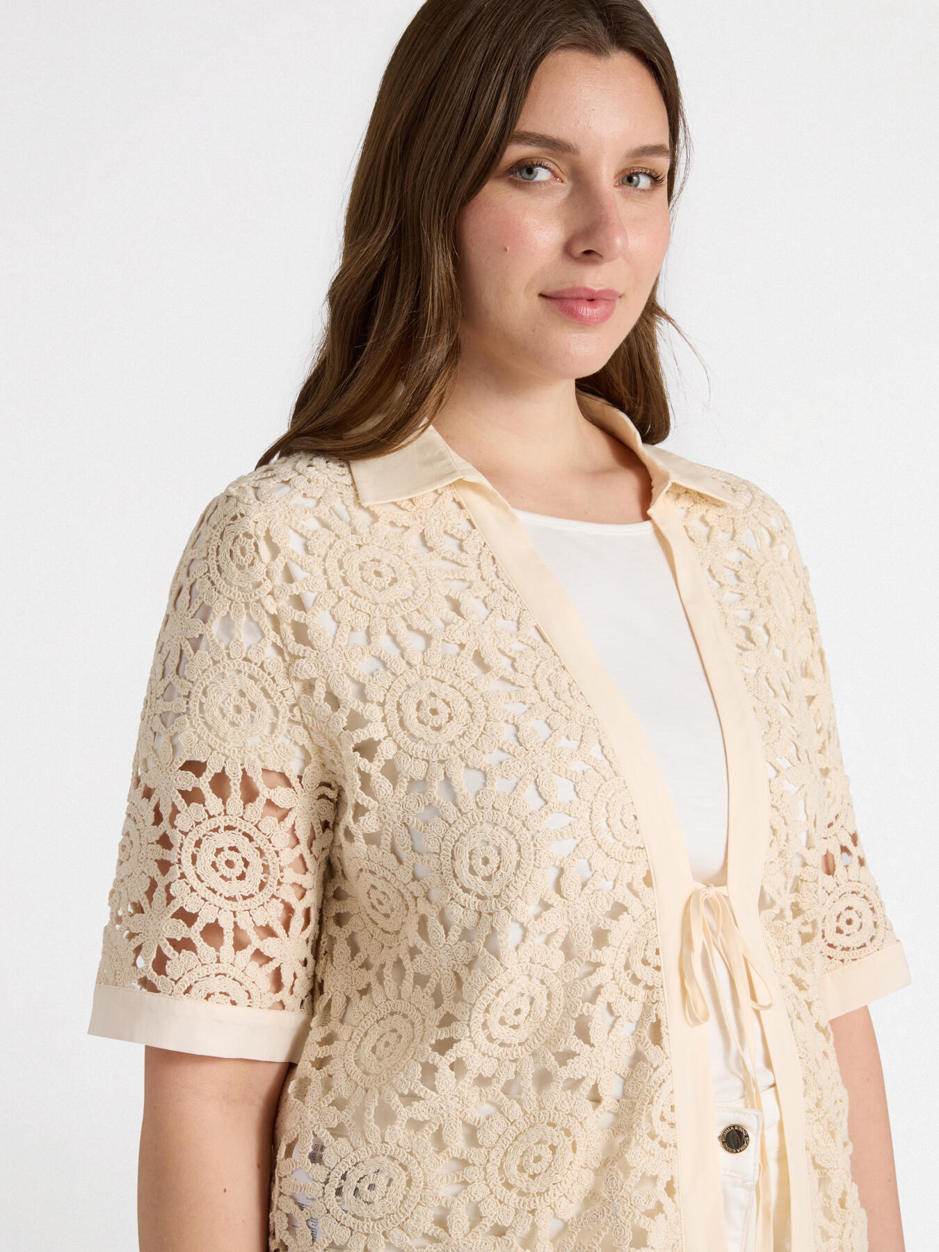 Camicia crochet con lacci image number 3