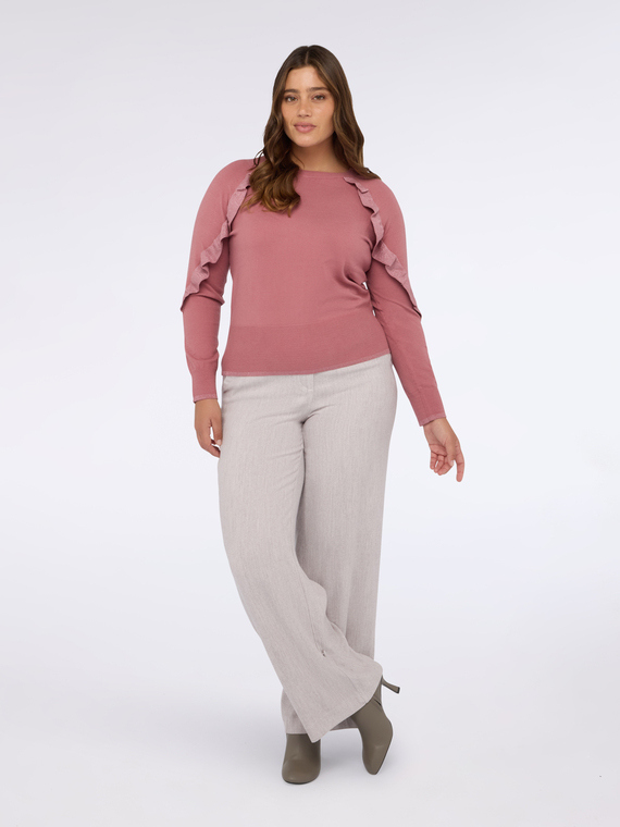 Maglia girocollo con rouches