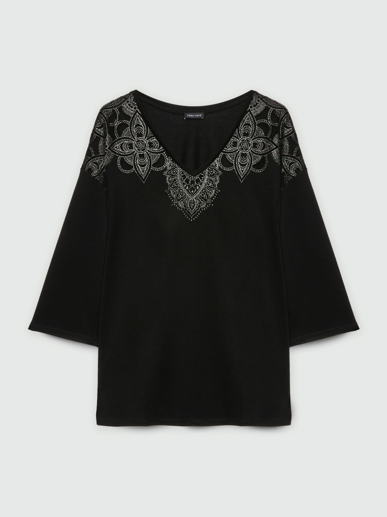 Devor&eacute; t-shirt with floral design image number 4