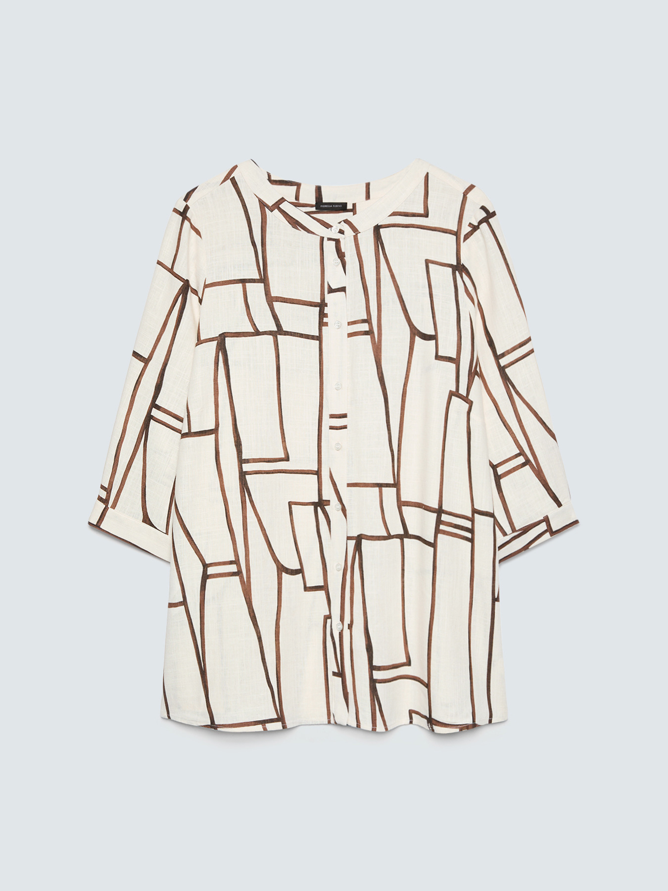 Blouse imprim&eacute; g&eacute;om&eacute;trique en viscose image number 4