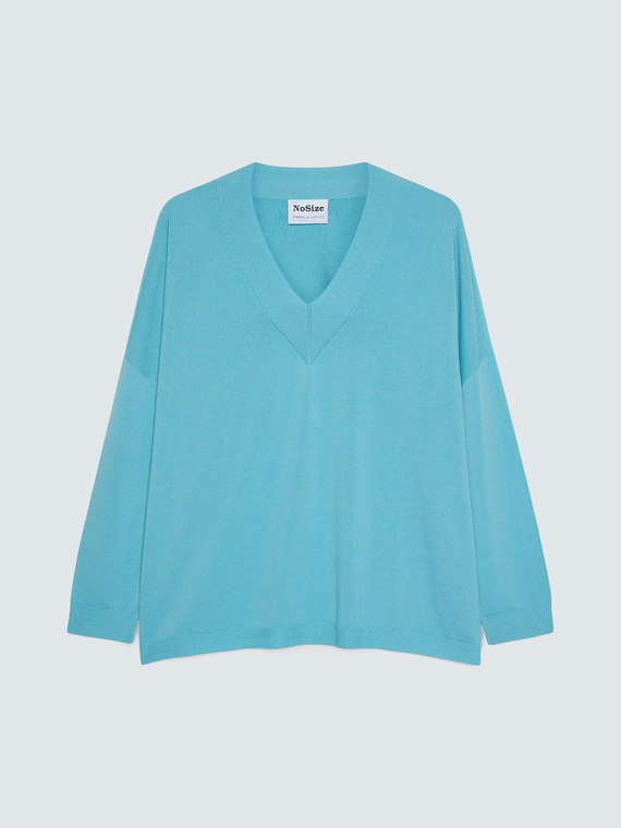 Feiner Strickpullover mit V-Ausschnitt