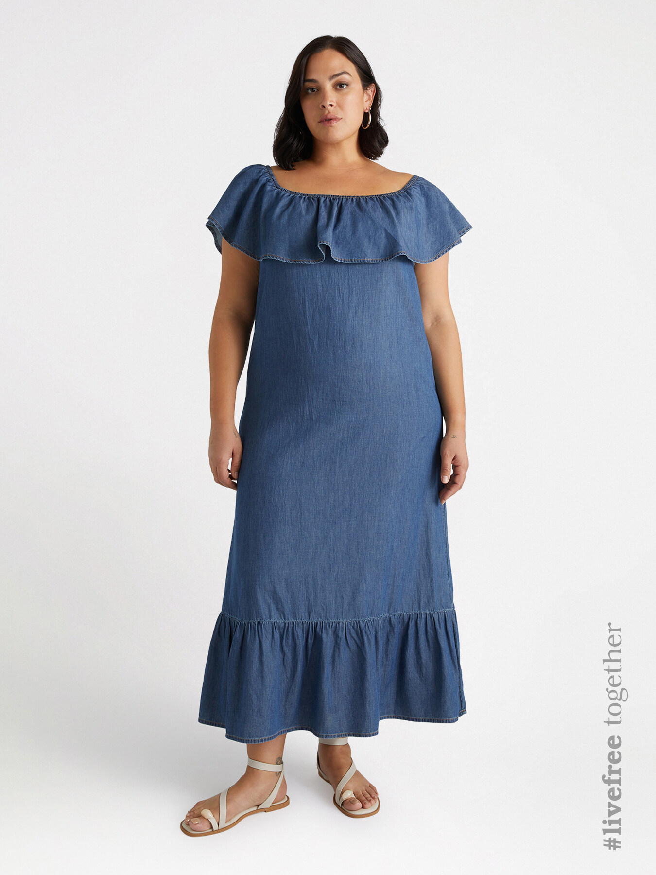 Long denim dress image number 0