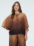 Blusa in raso effetto d&eacute;grad&eacute; image number 0