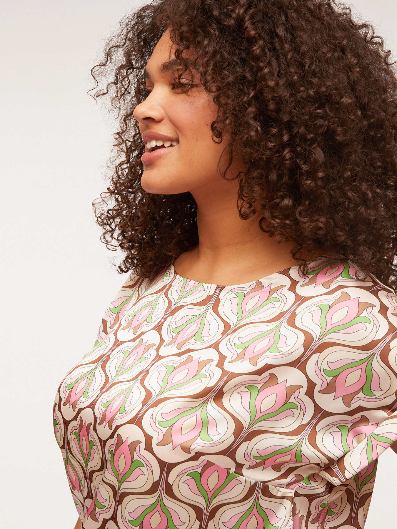 Printed satin blouse image number 0