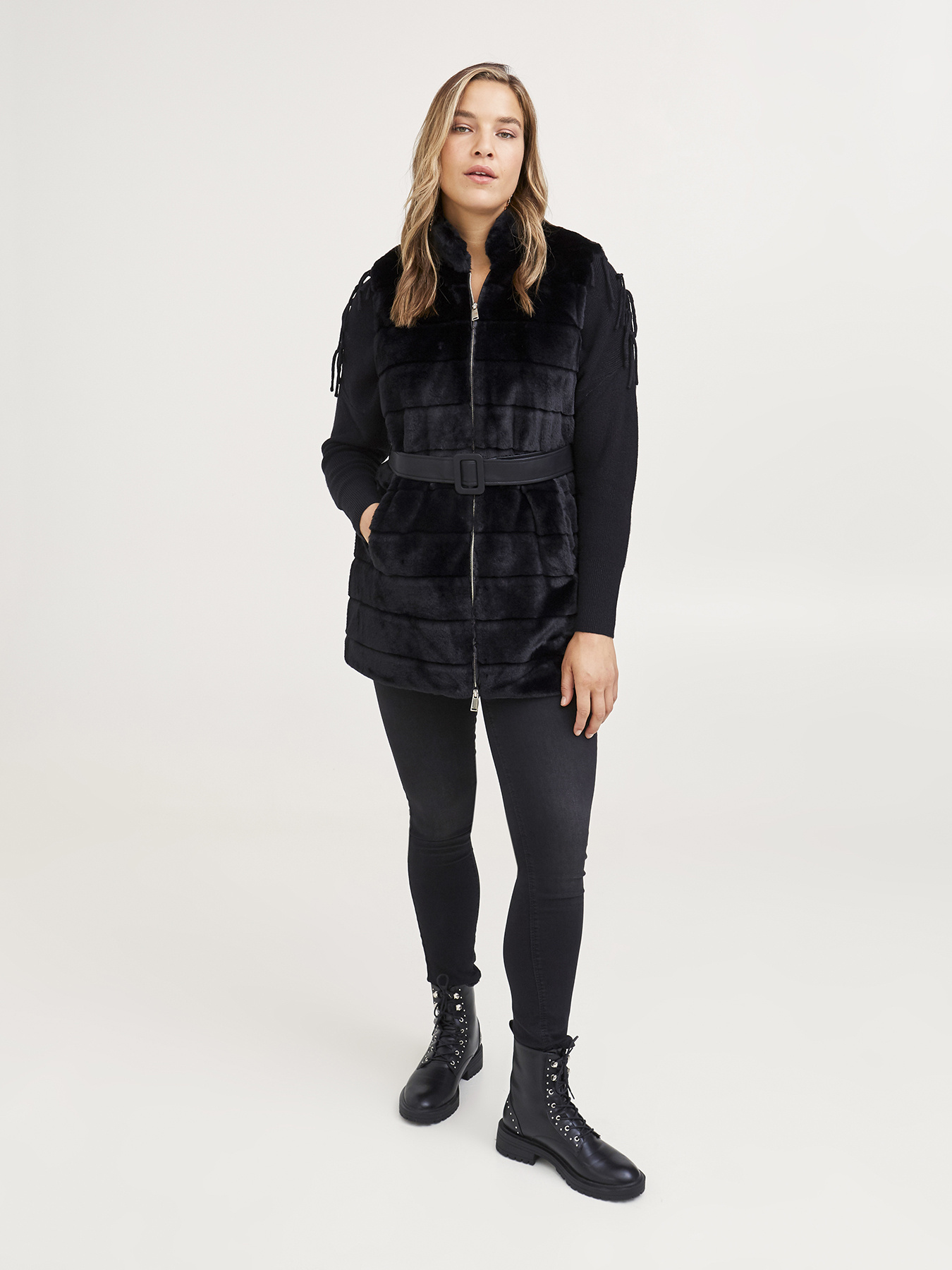 Lange Weste in Pelz-Optik image number 0