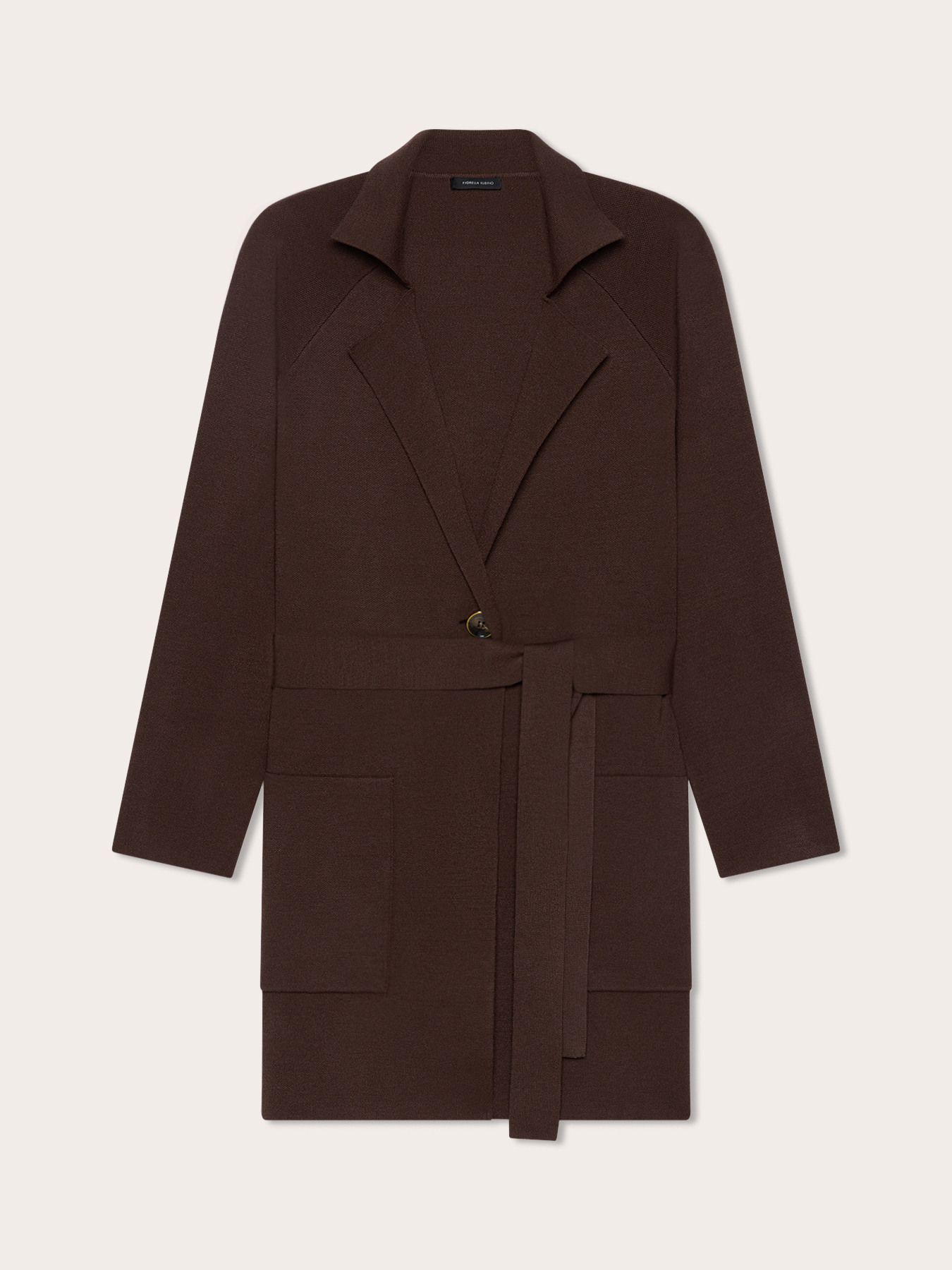 Fine knit coat with belt image number 4