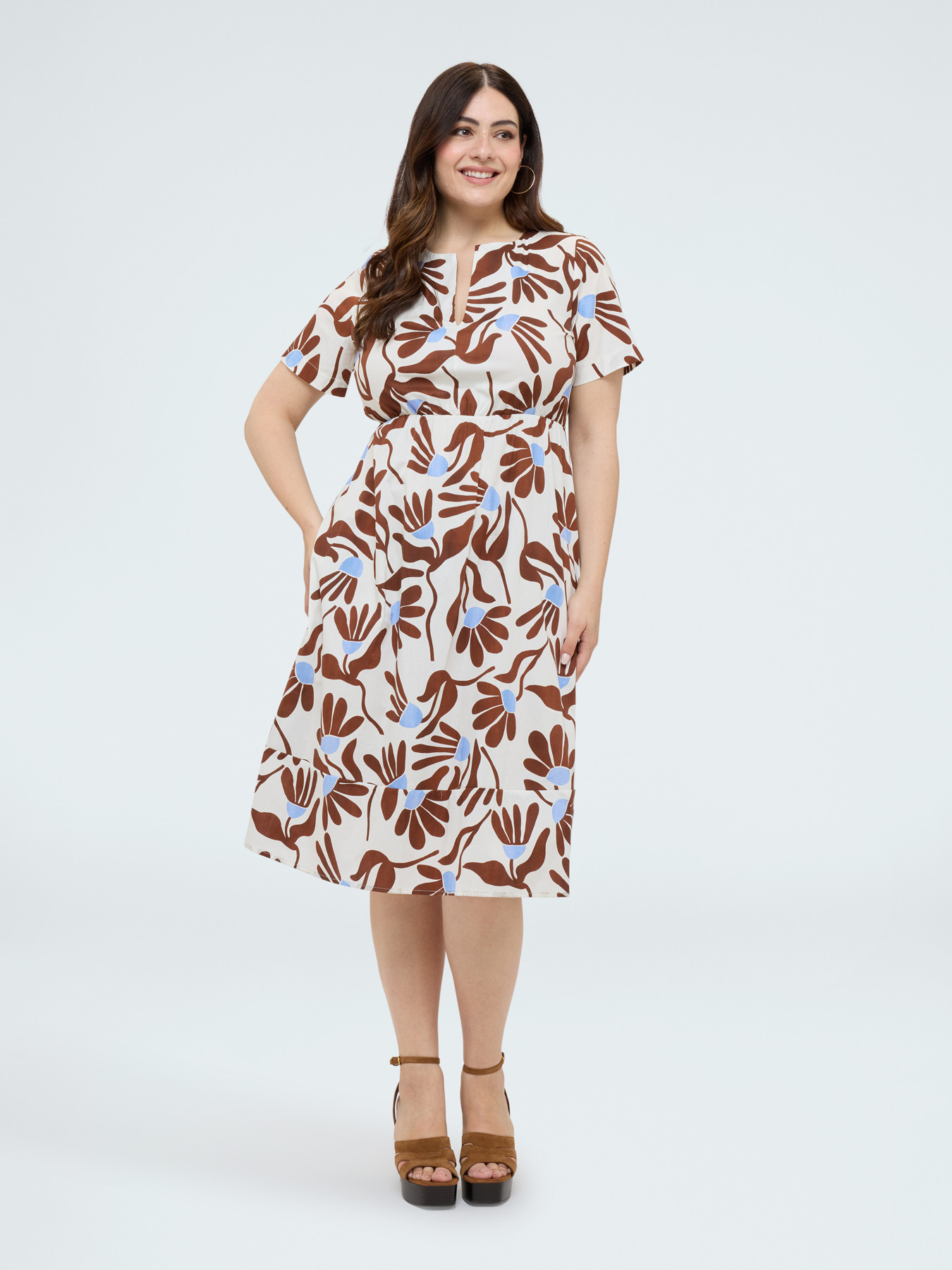 A-line dress with print image number 0