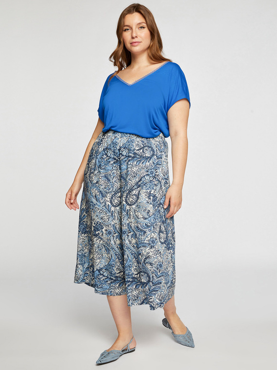 Fiorella Rubino Pantaloni cropped in stampa cashmere Donna