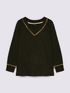 V-neck sweater with chain details image number 4