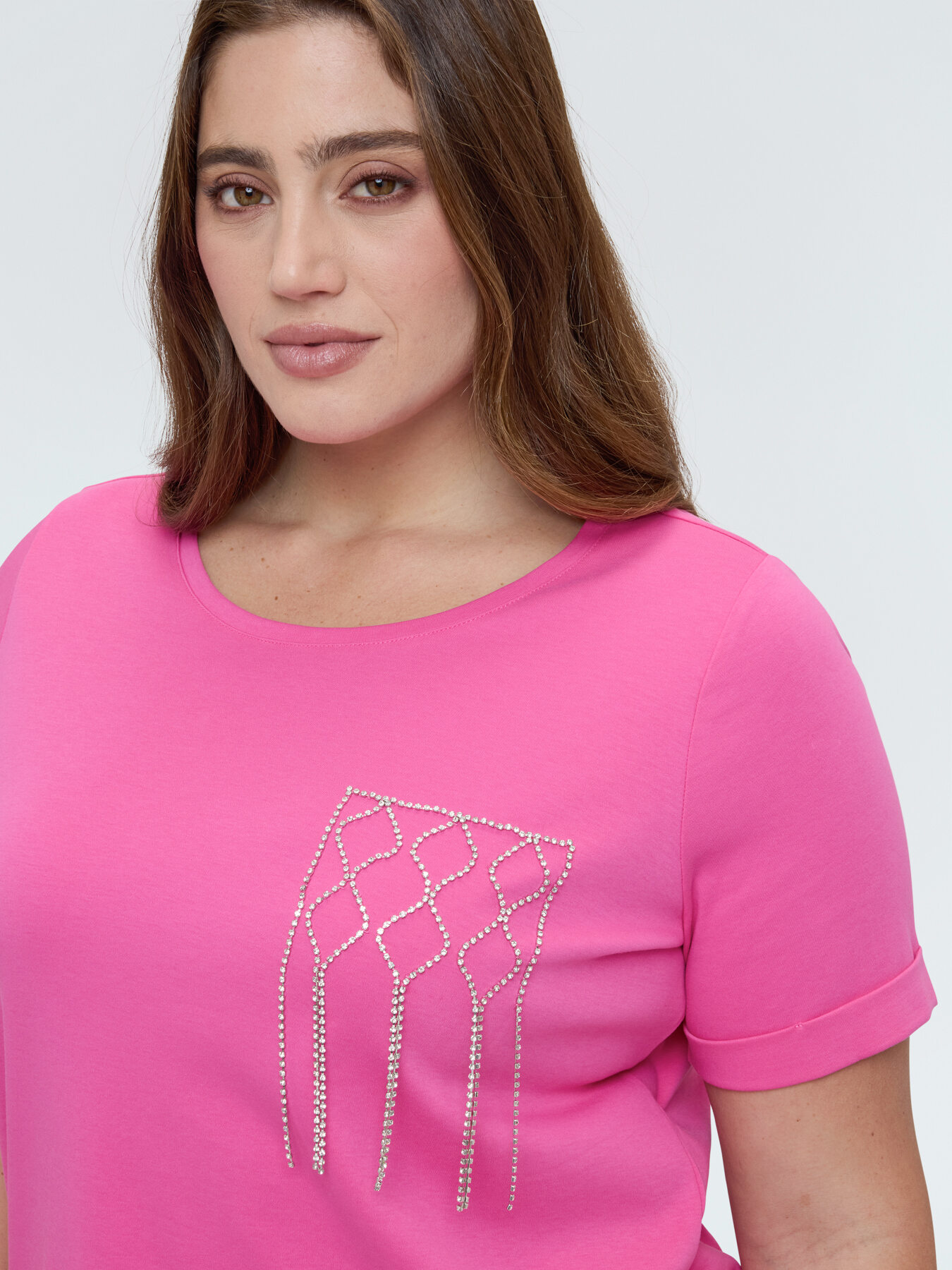 T-Shirt aus Baumwolle mit dekorierter Brusttasche image number 3