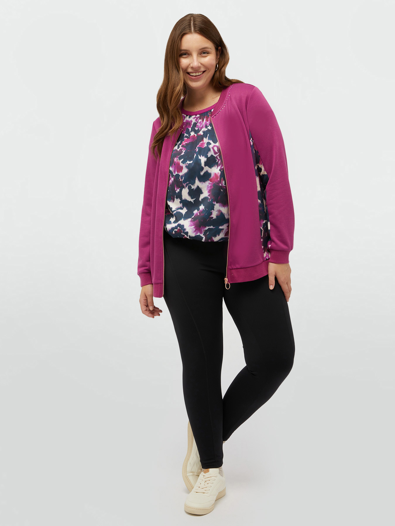 Leggings with printed trim on the waist image number 0