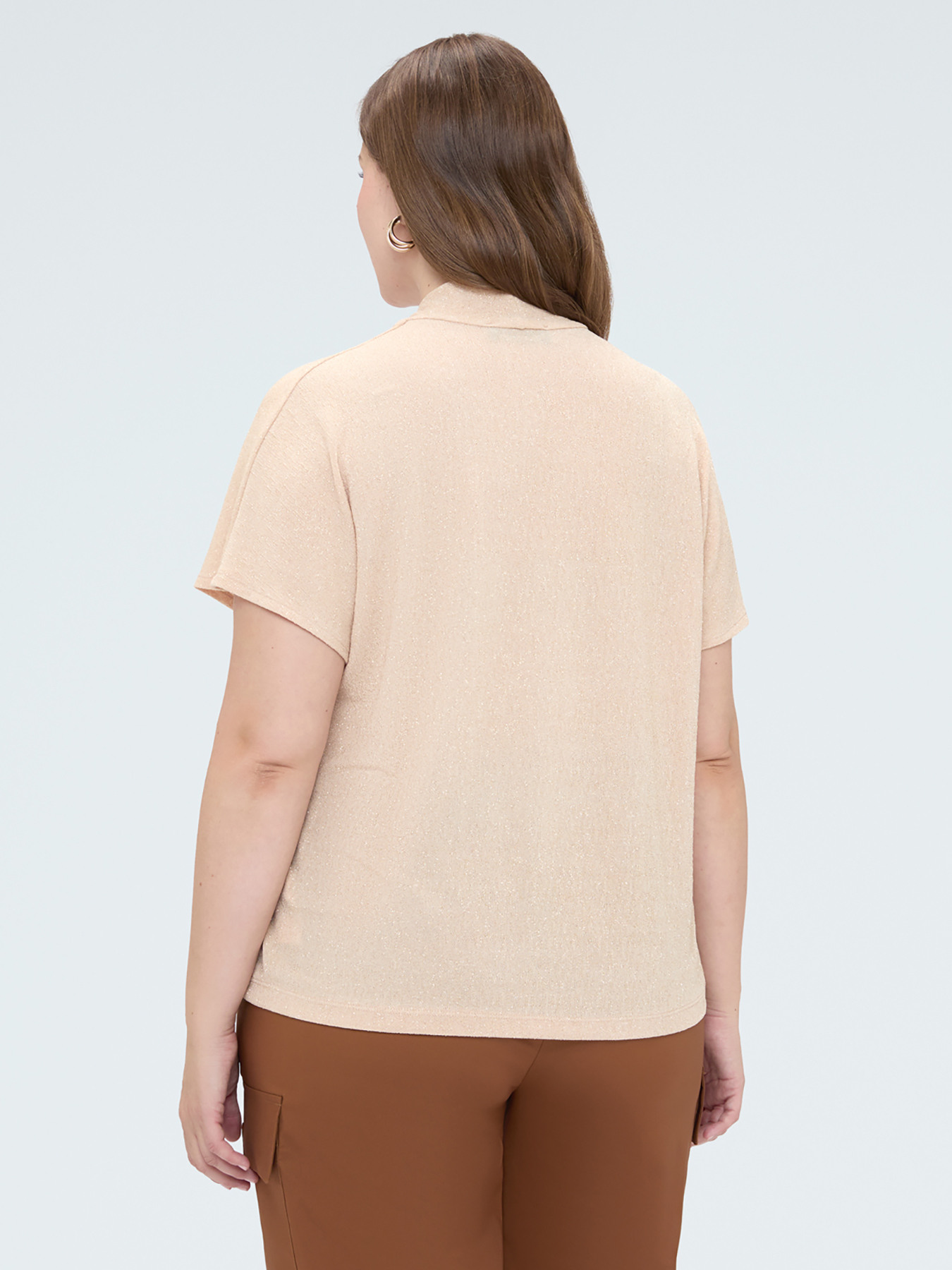 Lurex jersey T-shirt with kimono sleeves image number 1