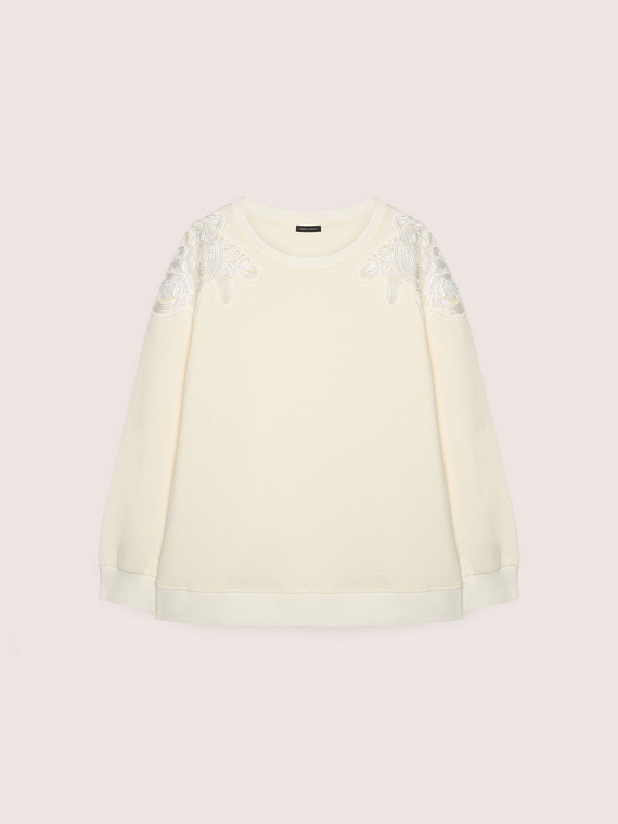 Sweatshirt with floral embroidery