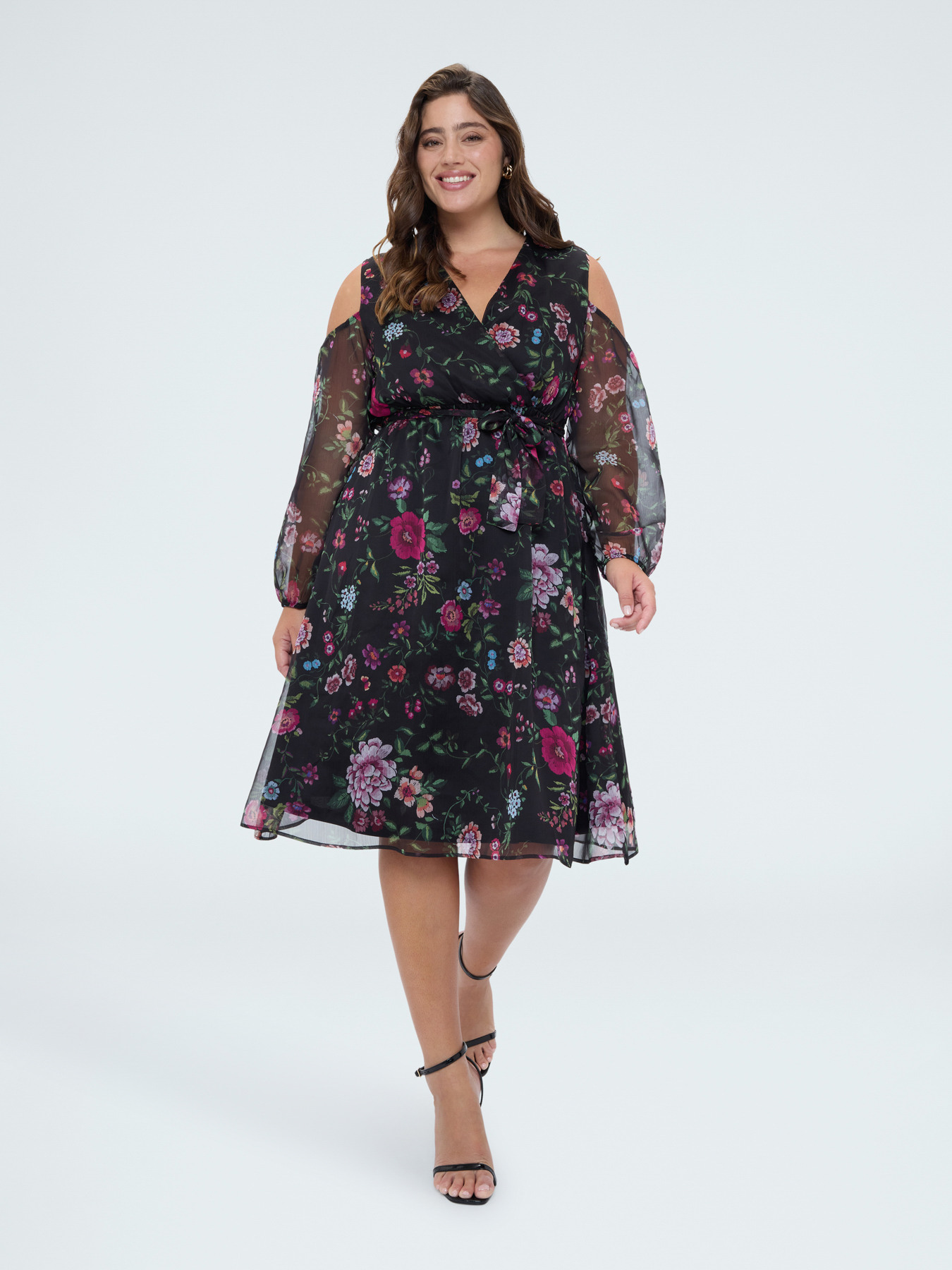 Dream Kleid mit Blumendruck und Cut-outs image number 0