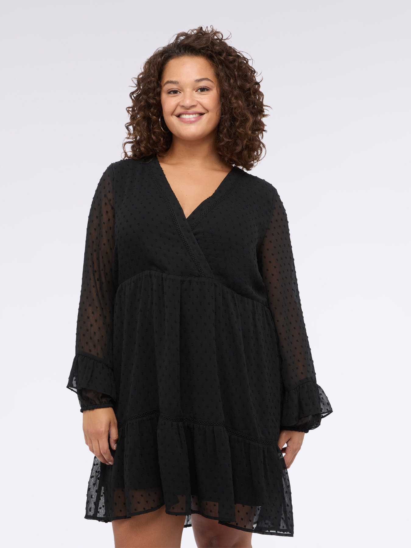 SMILE dress in plumetis fabric image number 2