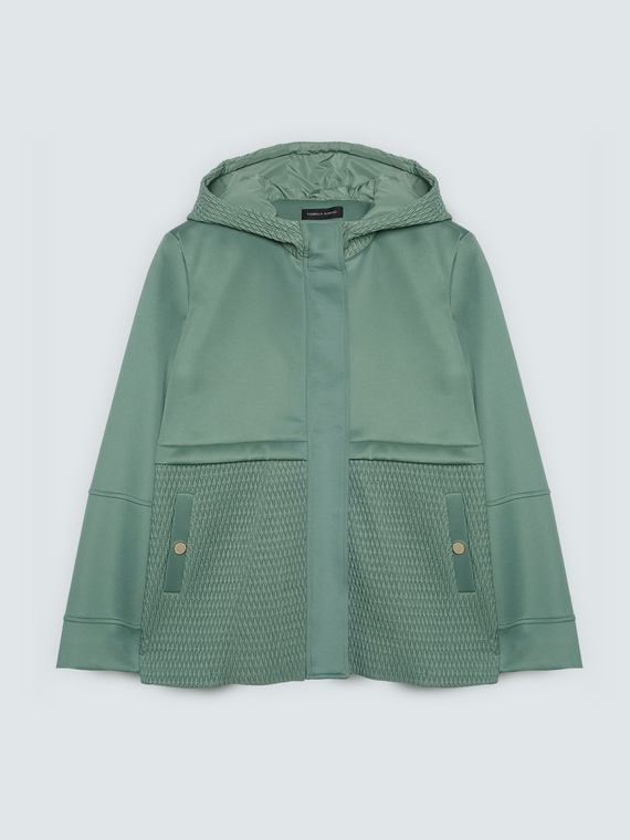 Scuba jacket with matelass&eacute; details