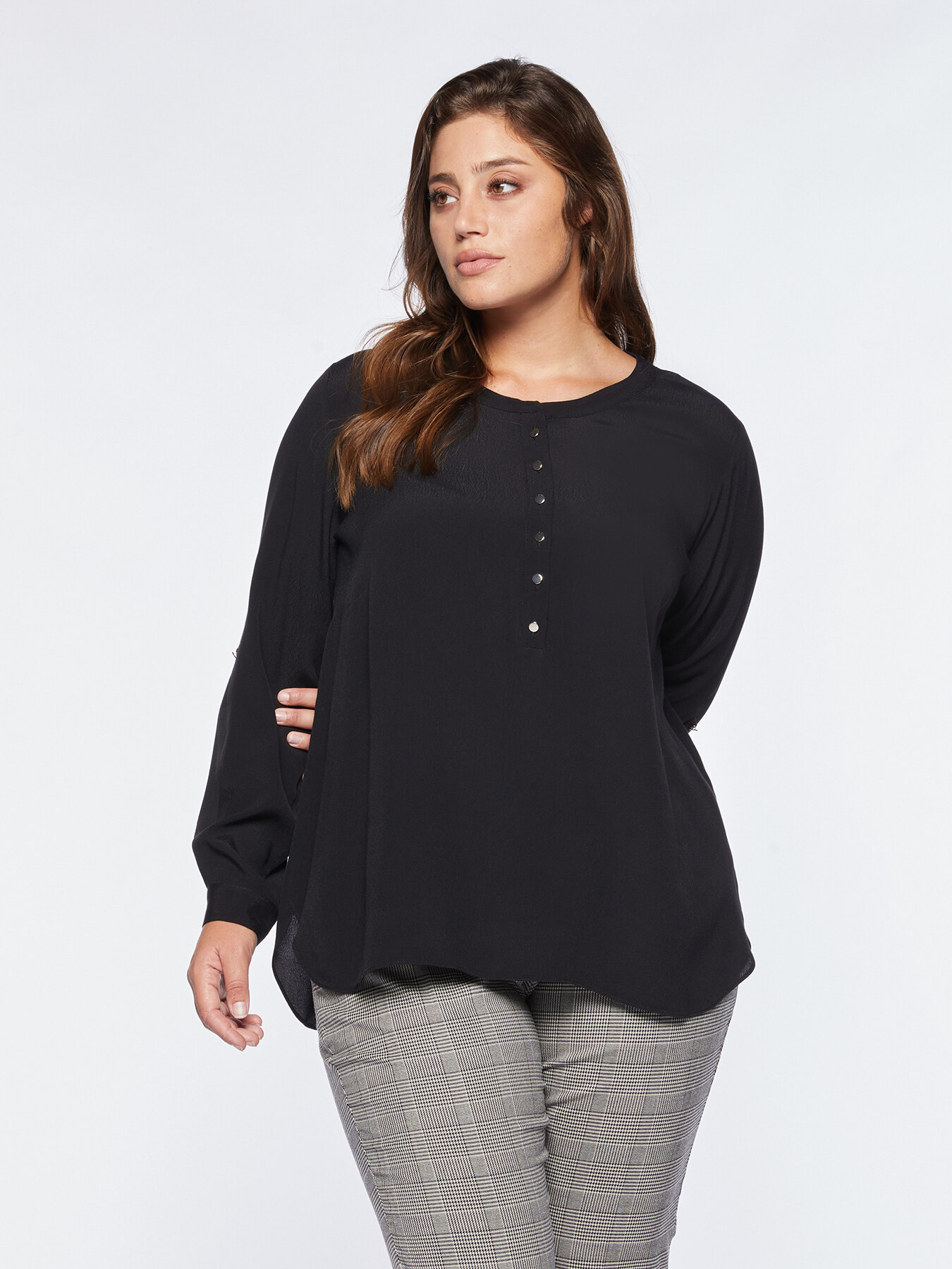 ECOVERO™ viscose blouse with buttons image number 0