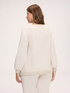 Crew-neck sweater with cable knit image number 1