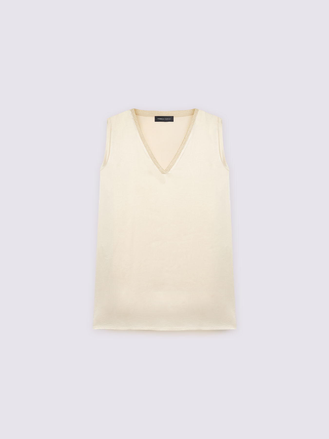 Satin top with V-neck image number 4