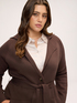 Fine knit coat with belt image number 3