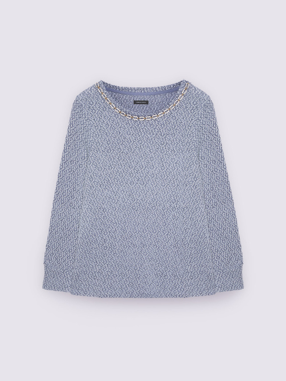 T-shirt in jersey con dettaglio sullo scollo