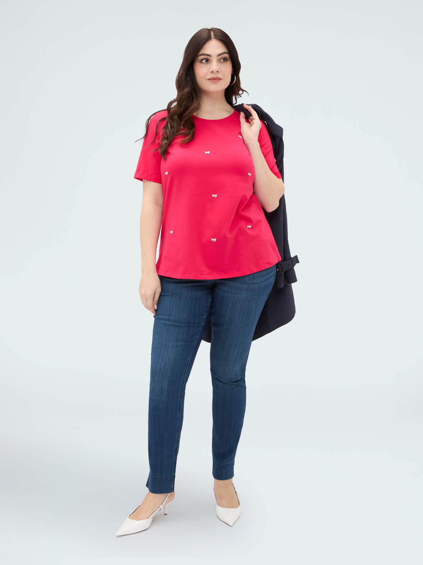 Cotton t-shirt with dragonfly charm image number 0