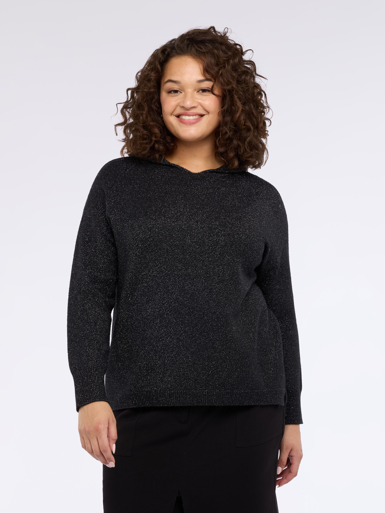 Hooded sweater in viscose blend image number 2