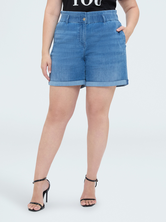 Jeans shorts with elasticated waist