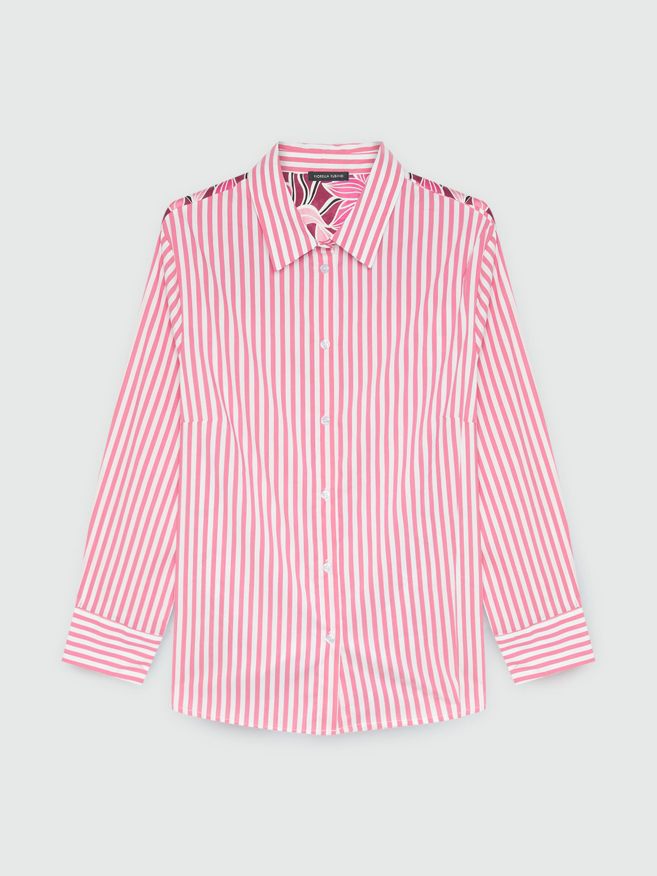 Chemise &agrave; rayures avec fleurs dans le dos image number 4