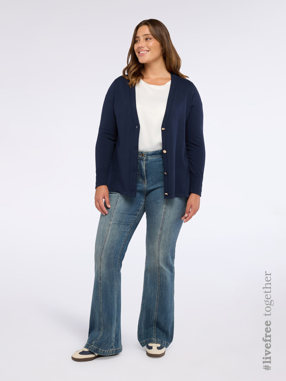 Flare jeans with used effect