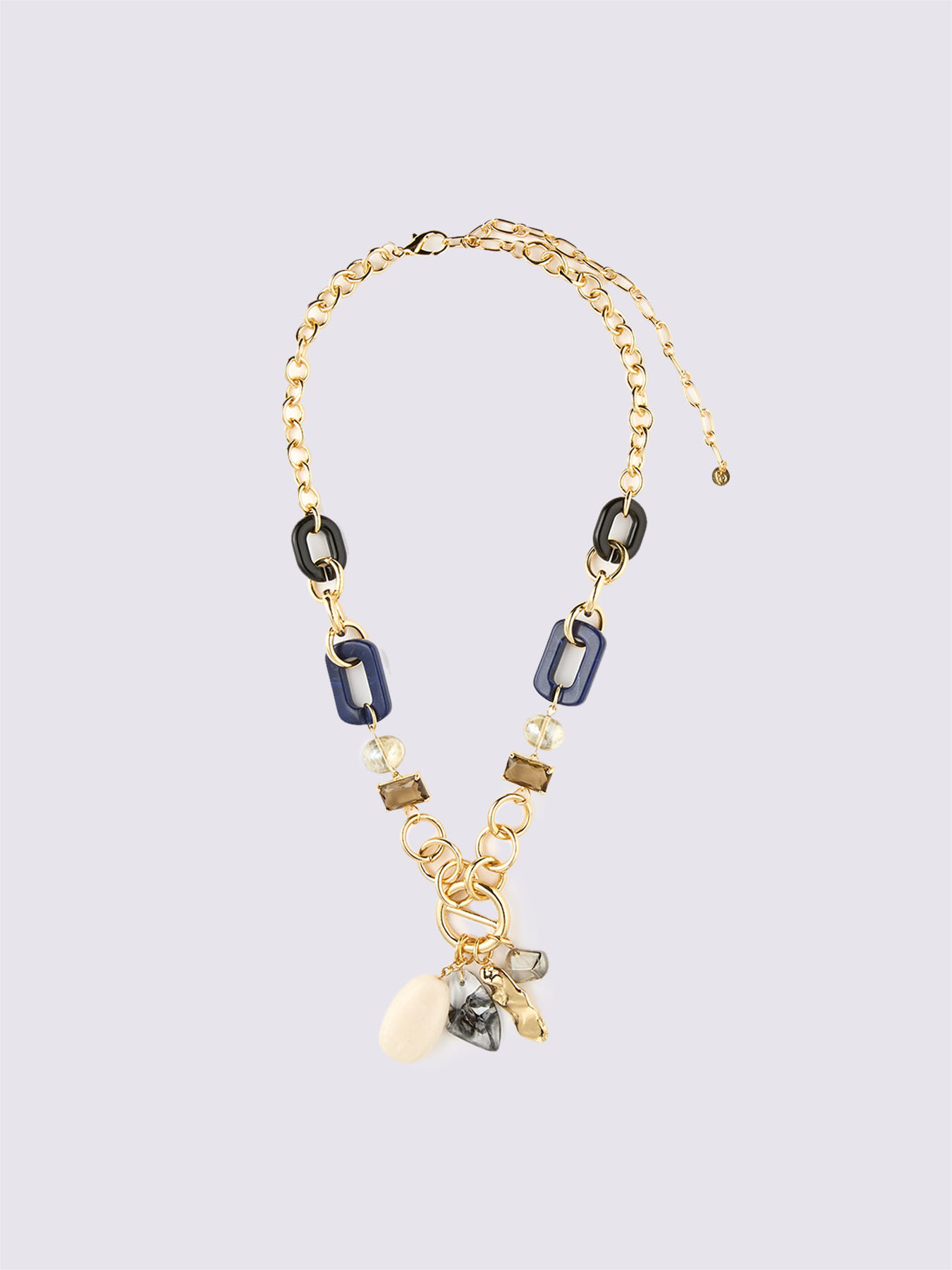 Chain necklace with blue pendants image number 1