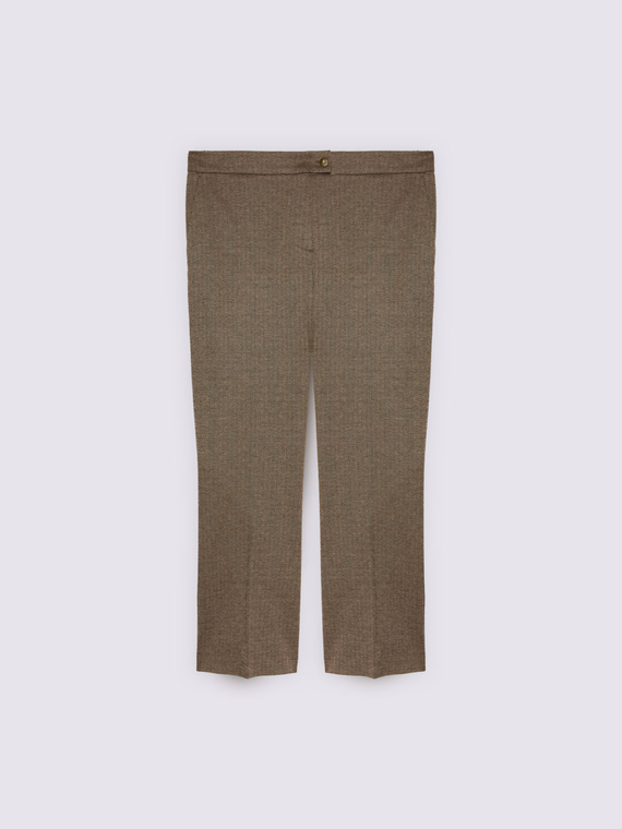 Pantaloni check kick flare - vista alternativa | Fiorella Rubino