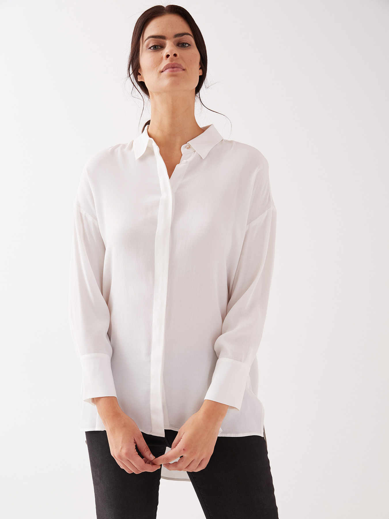 Camicia lunga tinta unita image number 1