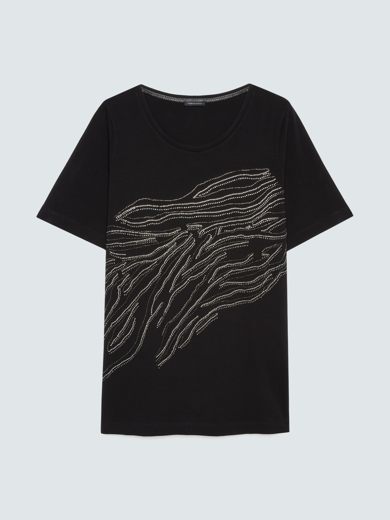 Cotton t-shirt with zebra print hotfix image number 4