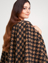 Houndstooth cape with fringes image number 2