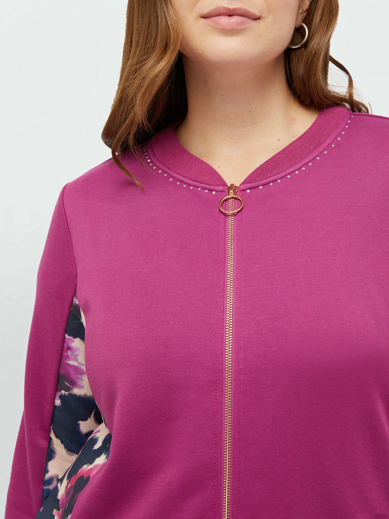 Sweatshirt with printed inserts and sparkly details image number 2