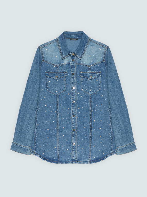 Chemise en denim avec points lumineux