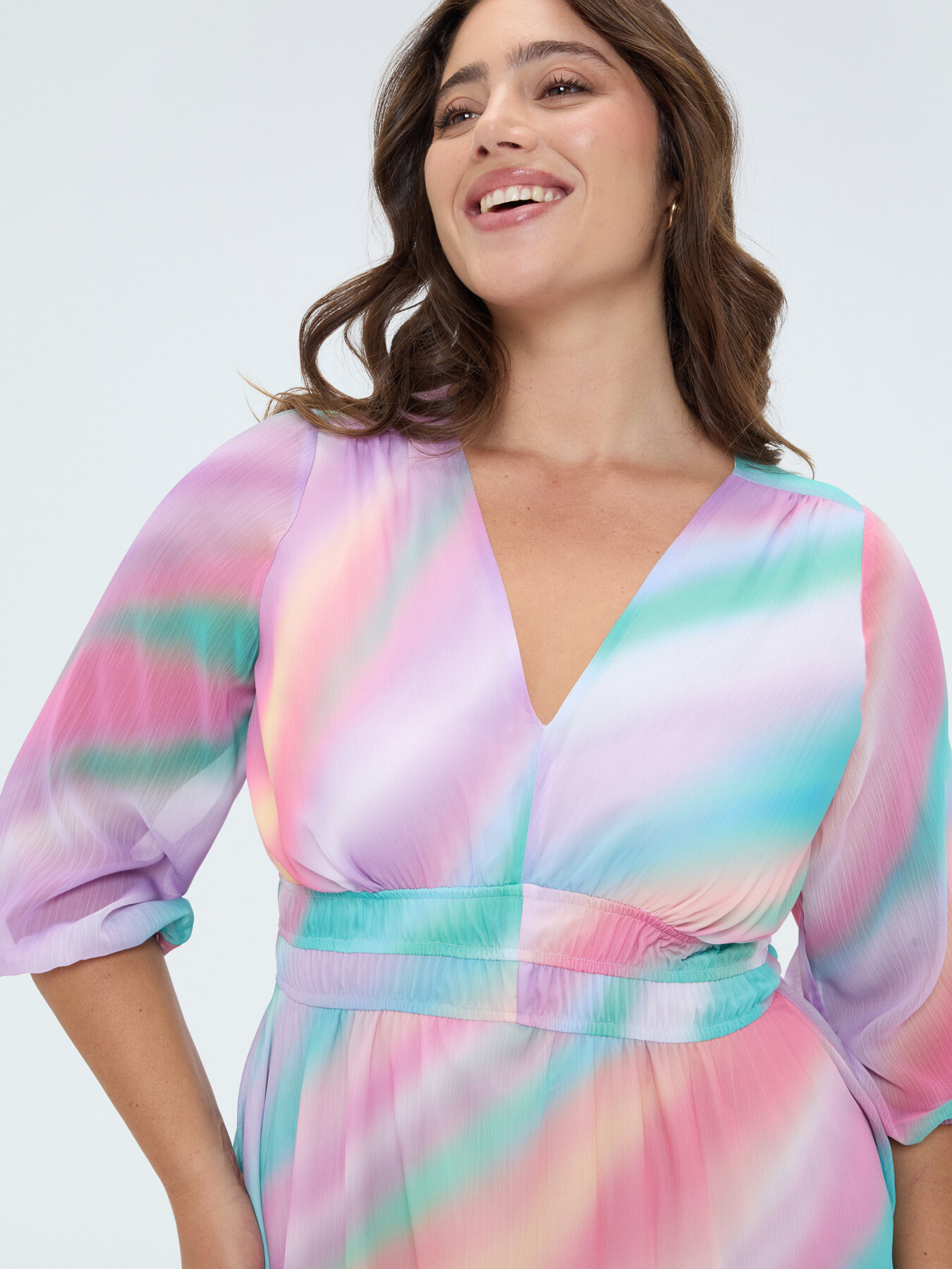 Short georgette dress with print image number 4