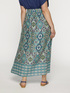 Long viscose skirt with ethnic print image number 1