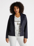 Pinstriped blazer with denim details image number 2